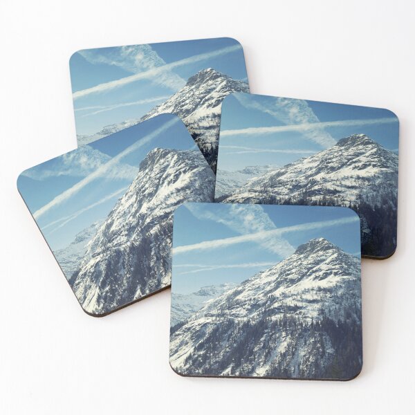 Item preview, Big mountain in snow and winter sky with clouds. Blue sky with mountains designed and sold by annamiss.