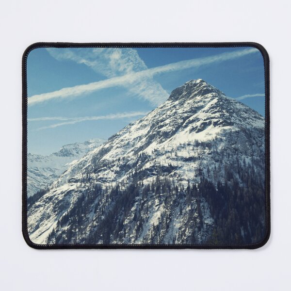 Item preview, Big mountain in snow and winter sky with clouds. Blue sky with mountains designed and sold by annamiss.