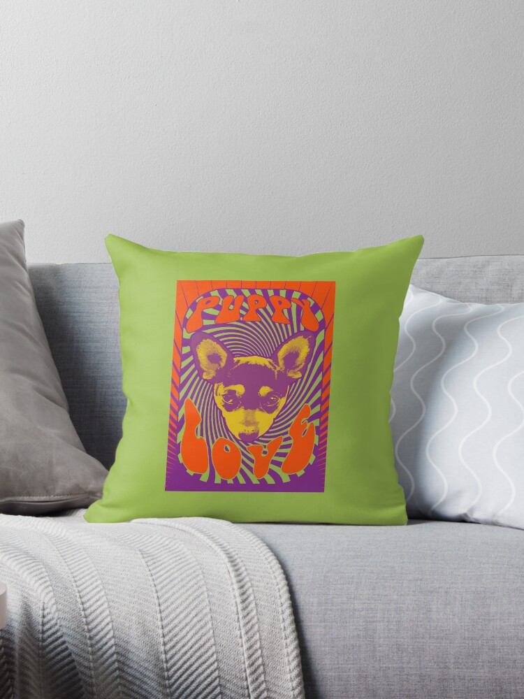 Thumbnail 1 of 3, Throw Pillow, Puppy Love designed and sold by Dan Tabata.