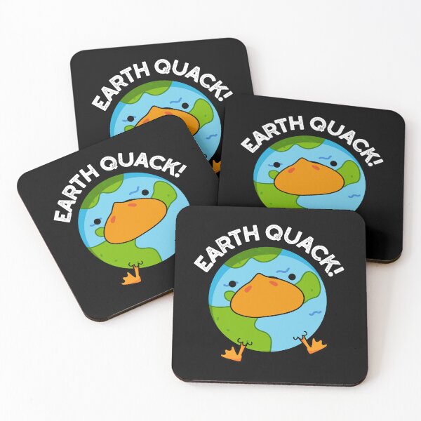 Item preview, Earthquack Funny Earthquake Puns (Dark BG) designed and sold by punnybone.
