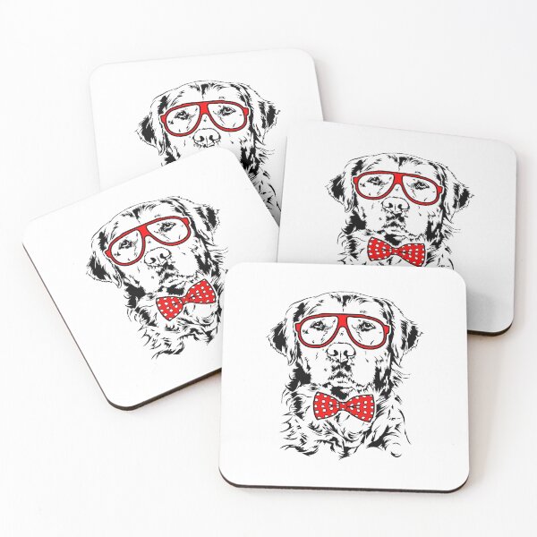 Item preview, Funny golden retriever with glasses and bow tie dog designed and sold by dogarts.