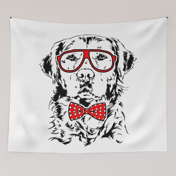 Item preview, Funny golden retriever with glasses and bow tie dog designed and sold by dogarts.