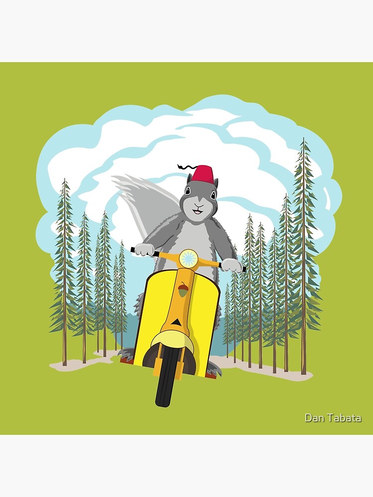 Thumbnail 4 of 4, Pillow, Squirrel on a Scooter designed and sold by dmtab.