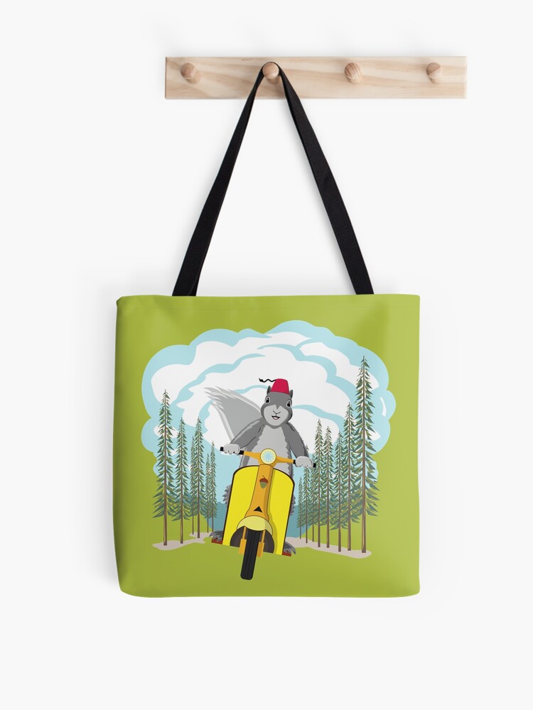 Thumbnail 1 of 2, Tote Bag, Squirrel on a Scooter designed and sold by dmtab.
