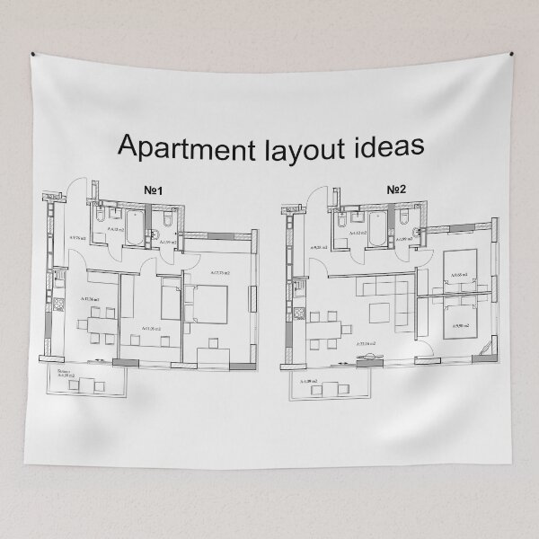Item preview, Apartment layout ideas, vector blueprint	 designed and sold by Familyshmot.