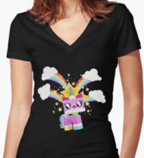Princess Unikitty YAY! Women's Fitted V-Neck T-Shirt