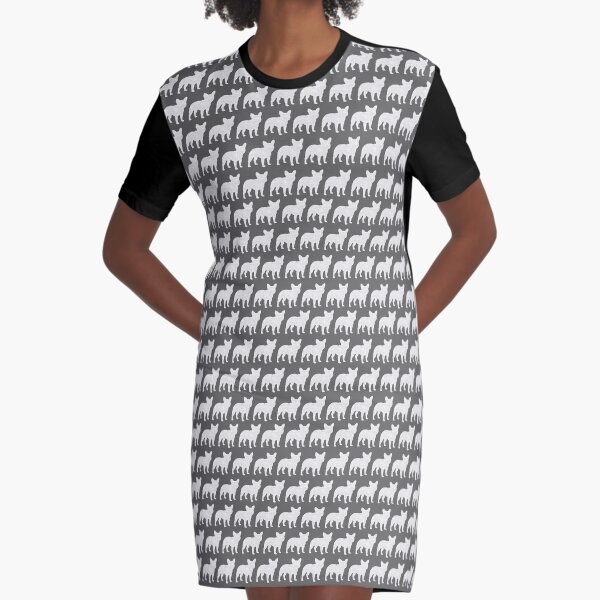 French Bulldog Silhouette(s) Graphic T-Shirt Dress