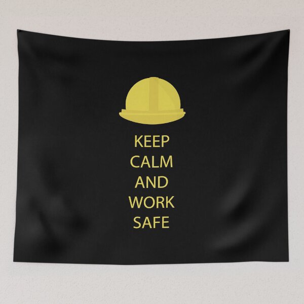 Item preview, Keep calm and work safe. Yellow hard hat designed and sold by Amnise.