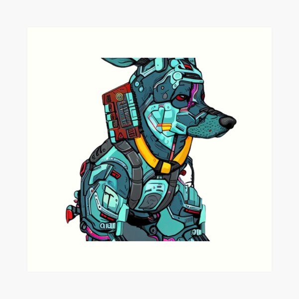 Robo Dog | Cool dog | for dog lovers | Funny dog | Sci fi dog Art Print