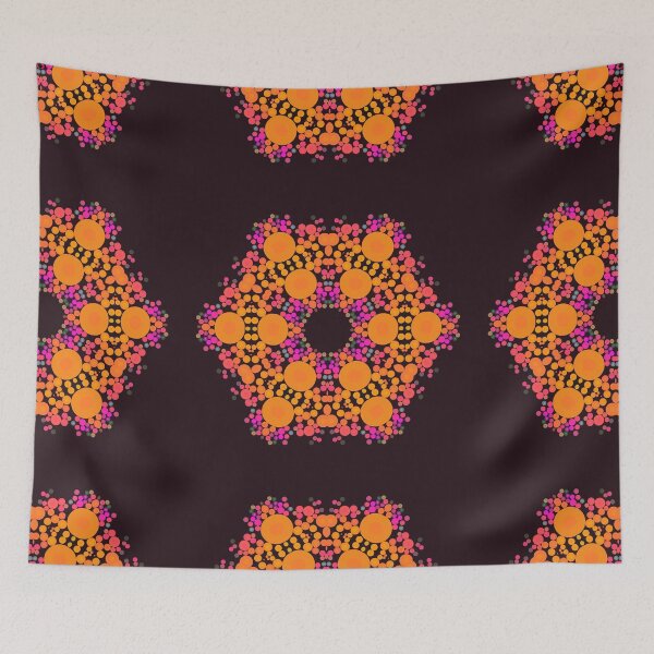Artikelvorschau, Punkt-Mandala-Blumen-Rosa-Orange und Schwarzes entworfen und verkauft von WormholeOrbital.