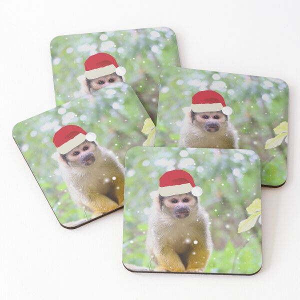 Item preview, Boliviaans Doodshoofdaapje - Fijne Kerstdagen & Gelukkig nieuwjaar designed and sold by AnimaliaArt.
