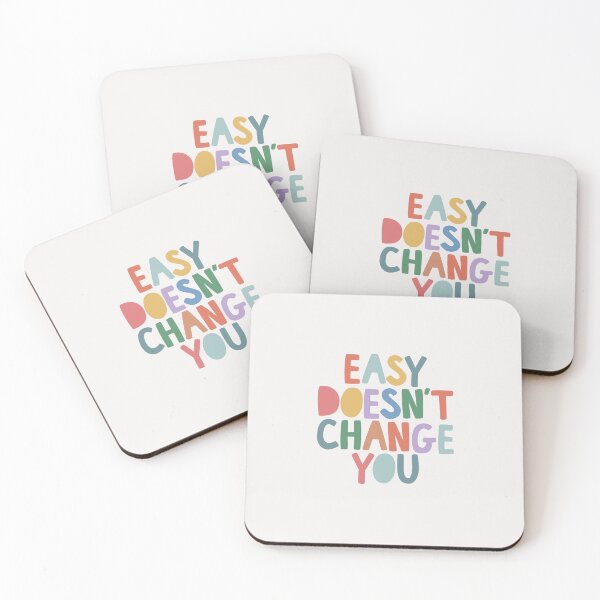 Item preview, Easy Doesn't Change You Inspirational Typography Print in red yellow green blue designed and sold by MotivatedType.