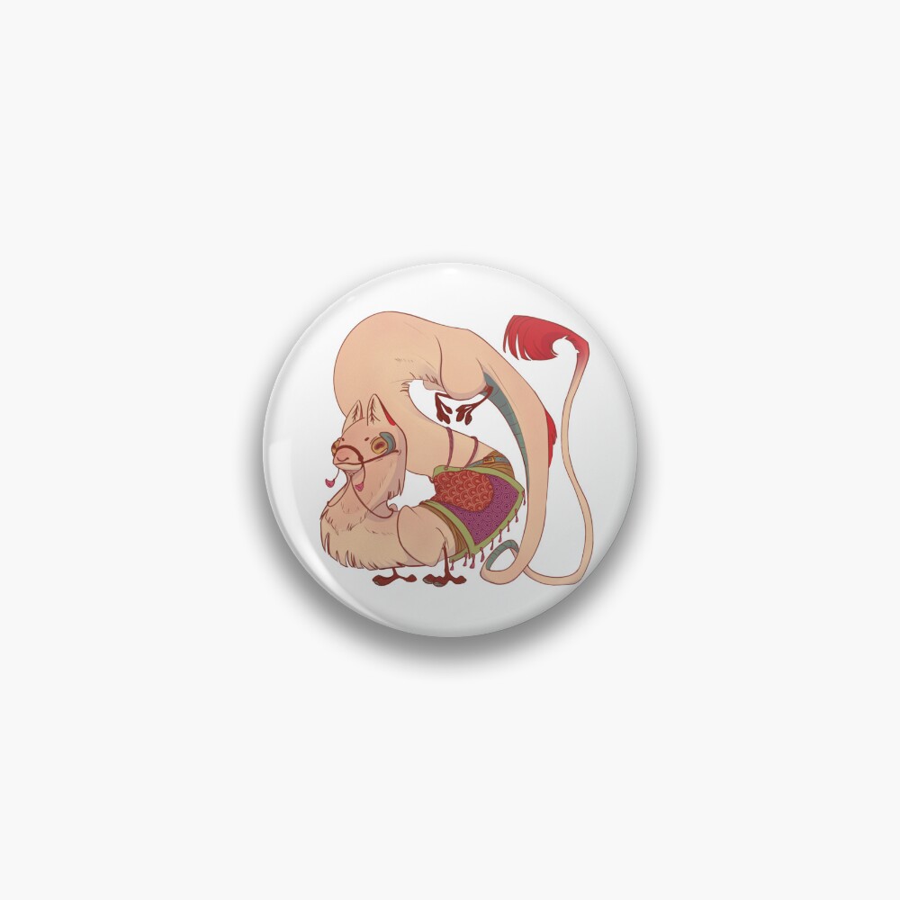 Cute derpy llama gecko creature design Pin