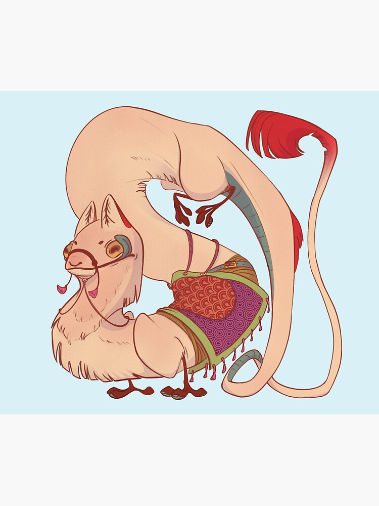 Cute derpy llama gecko creature design by Lipkoshop