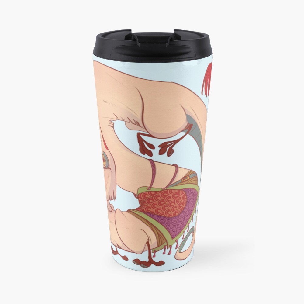 Cute derpy llama gecko creature design Travel Coffee Mug