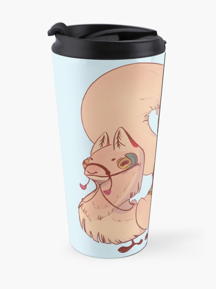 Alternate view of Cute derpy llama gecko creature design Travel Coffee Mug