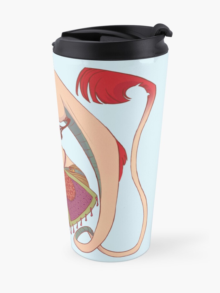 Alternate view of Cute derpy llama gecko creature design Travel Coffee Mug