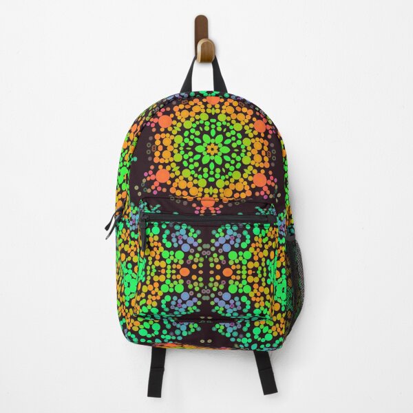 Item preview, Dot Mandala Flower Green Orange and Blue designed and sold by WormholeOrbital.