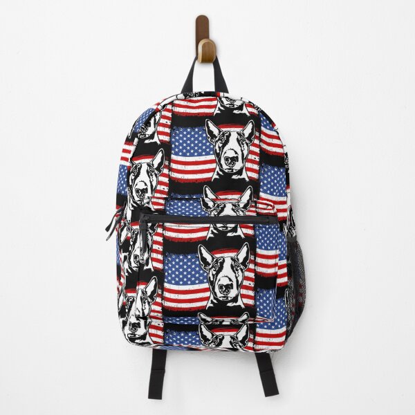 Item preview, Bull Terrier America Flag Patriotic Dog Canine Portrait designed and sold by dogarts.