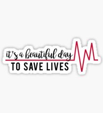 It's a Beautiful Day to Save Lives Sticker
