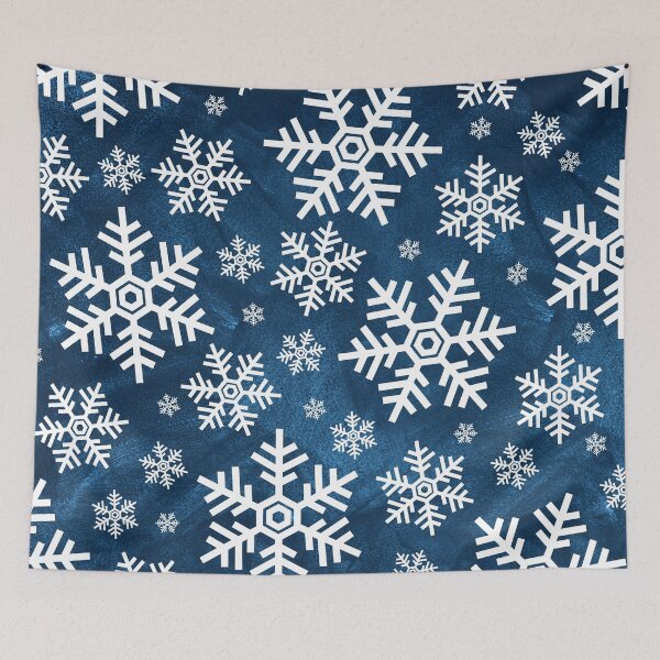 Item preview, Simple White Snowflakes Pattern on Blue designed and sold by Coffee Lifestyle.