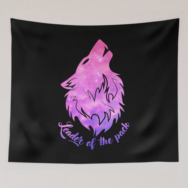Item preview, Leader of the Pack - Gradient Pink Lavender Purple Outer Space Howling Alpha Wolf Head designed and sold by Cawaiico.