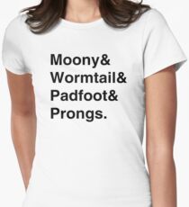 Moony & Wormtail & Padfoot & Prongs. Women's Fitted T-Shirt