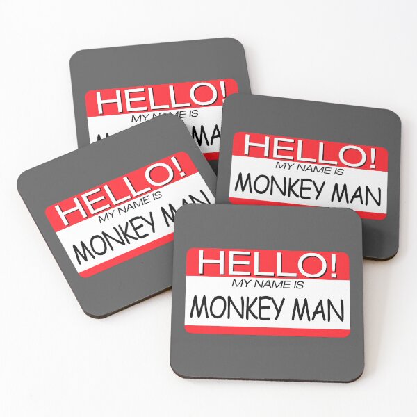 Item preview, "HELLO! MY NAME IS MONKEY MAN" NAME TAG designed and sold by WOOFANG.