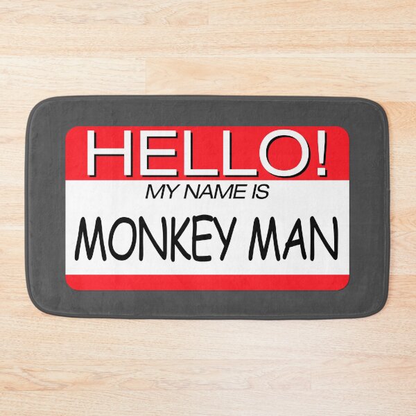 Item preview, "HELLO! MY NAME IS MONKEY MAN" NAME TAG designed and sold by WOOFANG.