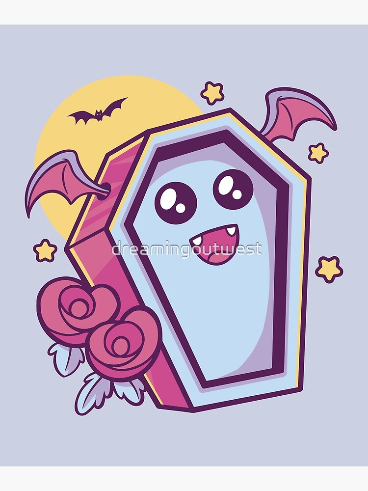 "Kawaii coffin bat " Poster for Sale by dreamingoutwest Redbubble