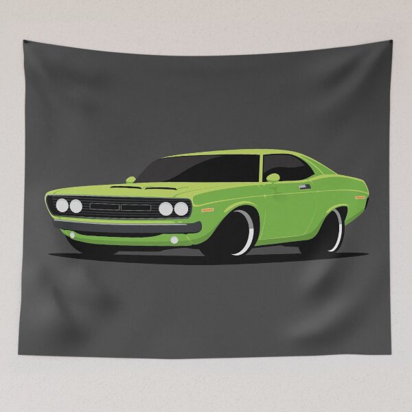 Item preview, American Muscle Pony Car Green Illustration designed and sold by blackdogshop.