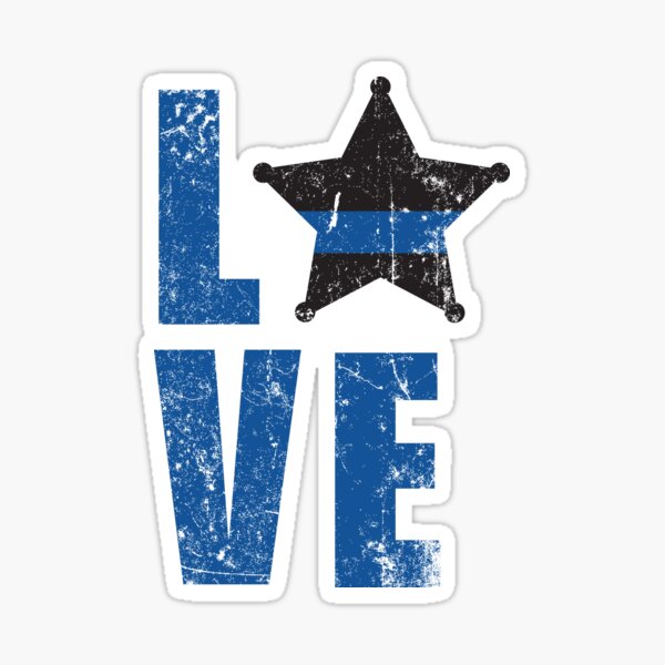 Thin Blue Line Heart Decal - 4 Inch Police Support Vinyl Sticker