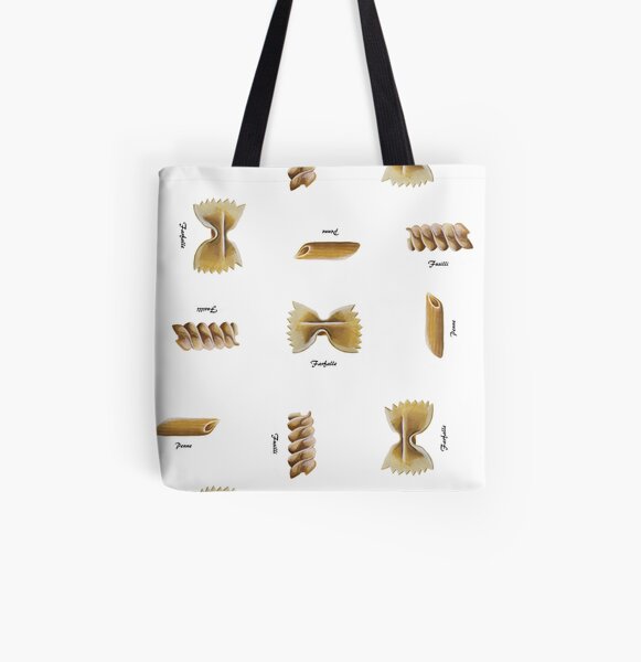 Pasta Shapes All Over Print Tote Bag