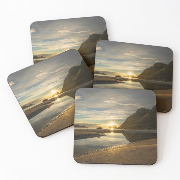 Item preview, Triple Sunstar Sunset Lofoten Norway designed and sold by PhotoArt by Joan Carroll.