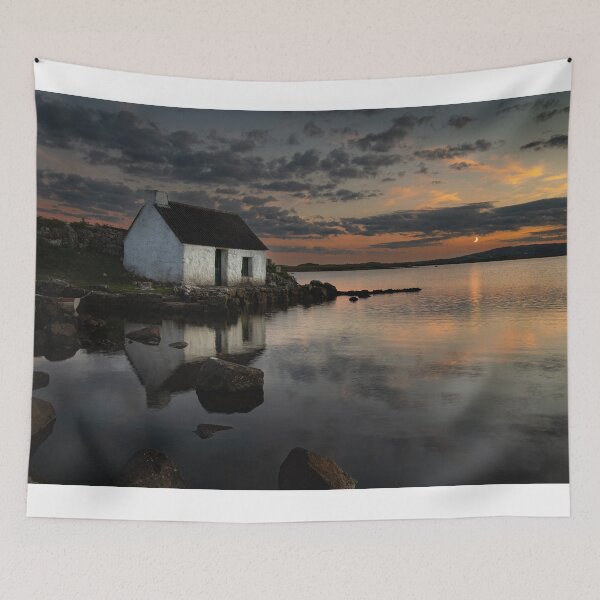 Item preview, Moonset at Fisherman's Cottage and Lough Screebe, Connemara, Ireland   designed and sold by rogerstanger.