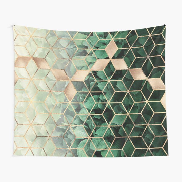 Leaves And Cubes Tapestry