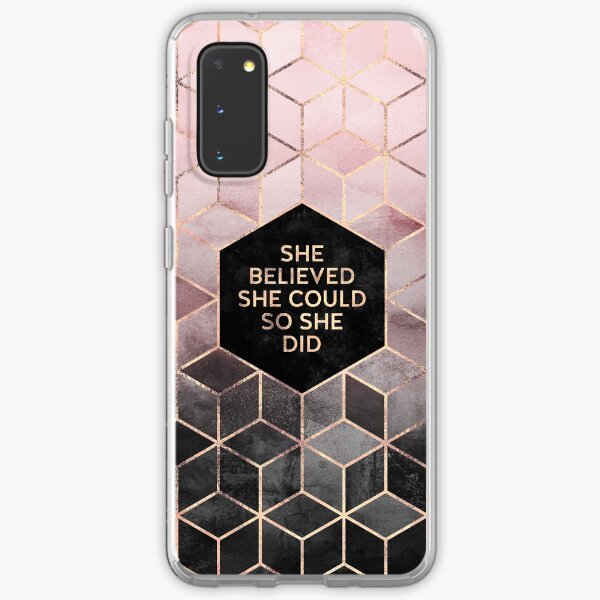 She Believed She Could - Pink Grey Samsung Galaxy Soft Case