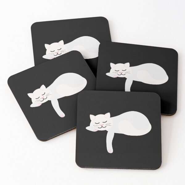 Item preview, Cute White Cat Asleep | Funny Kitten Gift Ideas designed and sold by Fluffy-Vectors.