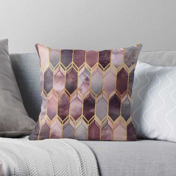 Grey and burgundy outlet pillows