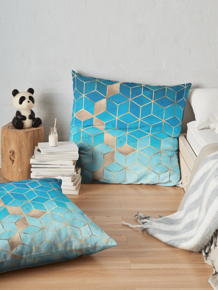 Alternate view of Sea And Sky Cubes Floor Pillow