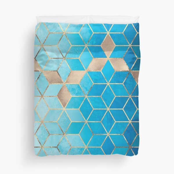 Sea And Sky Cubes Duvet Cover