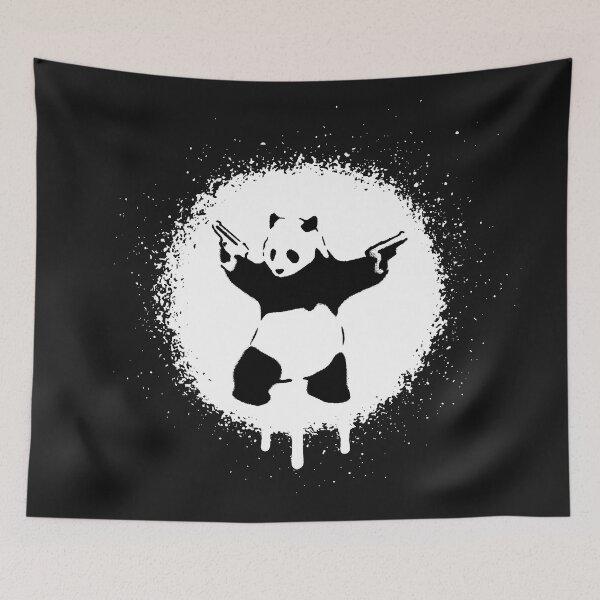 Item preview, Panda With Guns Banksy Spray Paint Graffiti designed and sold by WE-ARE-BANKSY.
