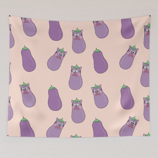 Item preview, Eggplant cat designed and sold by ByJYA.