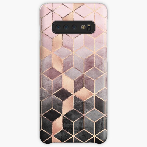 Rosa und graue Farbverlaufswürfel Samsung Galaxy Leichte Hülle