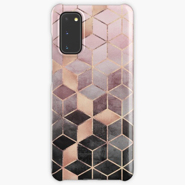 Pink And Grey Gradient Cubes Samsung Galaxy Snap Case