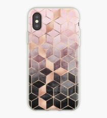 Pink And Grey Gradient Cubes iPhone Case