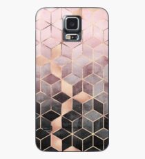 Rosa und graue Farbverlaufswürfel Hülle & Klebefolie für Samsung Galaxy