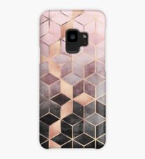 Pink And Grey Gradient Cubes Case/Skin for Samsung Galaxy