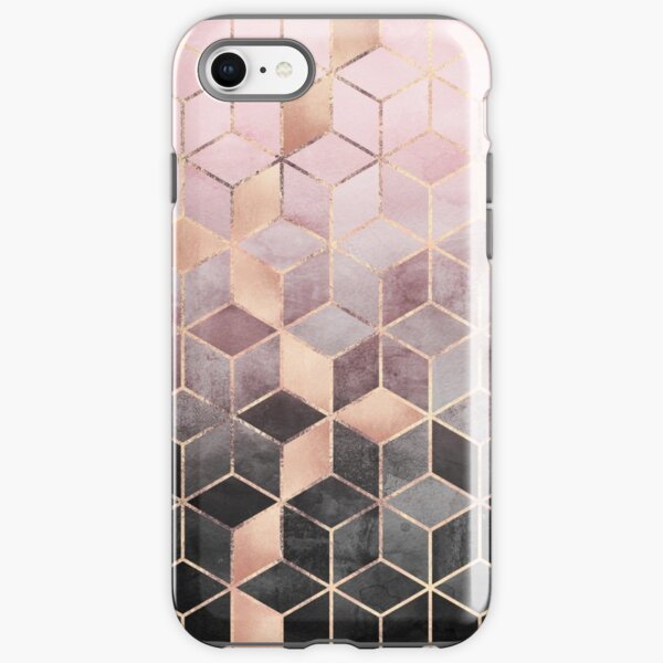 Pink And Grey Gradient Cubes iPhone Tough Case
