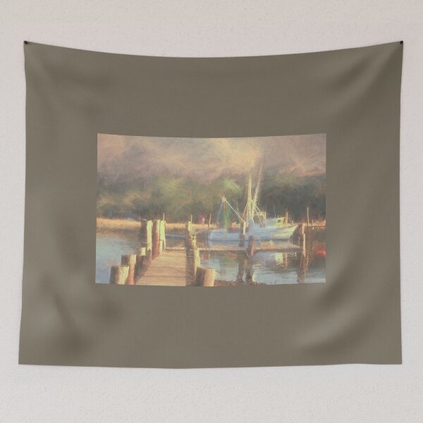 Item preview, McClellanville Shrimper Painterly Home for the Night designed and sold by nbrandsberg.
